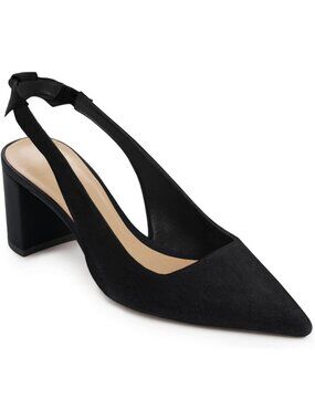 Cute Bowknot Chunky Block Heels | Women's Pointed Toe Slingback Pumps